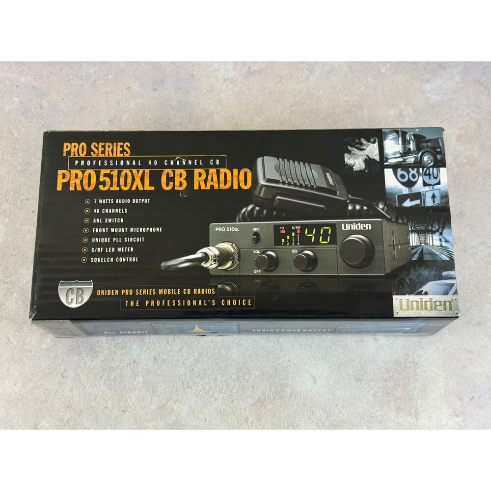 UNIDEN Pro 520XL CB Radio 40 Channel 12V Compact Professional Mobile Car Truck